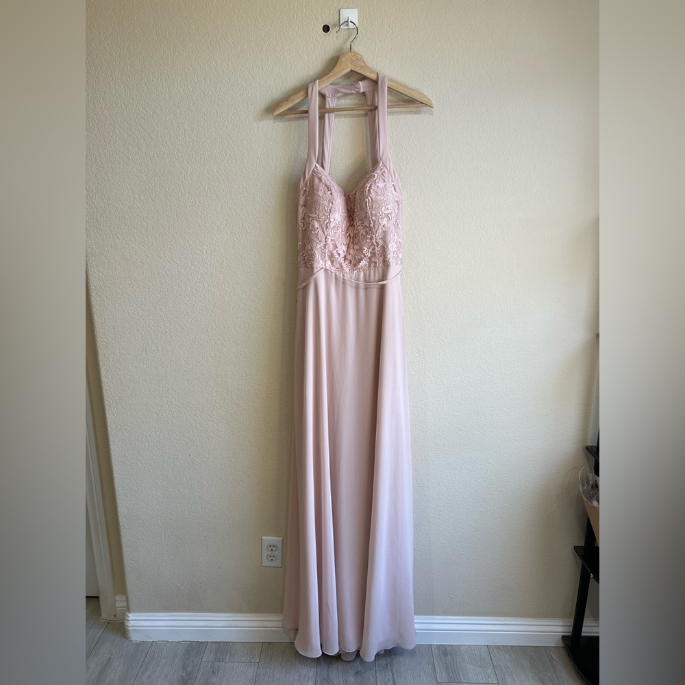 Mori‎ Lee by Madeline Gardner Blush colored Bridesmaid formal evening Dress 12